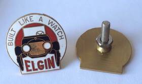 F23-16400-e Vintique Elgin Car Built Like A Watch Medallion / Emblem Set 1-3/8 Inch Diameter