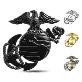 Vozekrod Hjki01 U.s.marine Corps Car Emblem 3d Eagle Globe Anchor Metal Standard Black