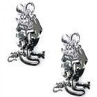Vpae36 Johnny Law Motors Pair Rat Fink Metal Emblem Chrome Car