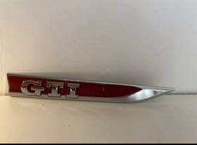 5g0853688m Vw Original Gti Wing Fender Badge Emblem Chrome Red Right Side -