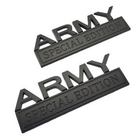 Wulide 768771537384 2pack Army Special Edition Emblems Car Emblem 3d Badge Army-black