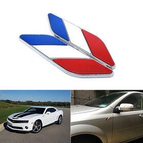 Eb02mt Xotic Tech 2pcs Auto Side Fender Skirt Aluminum 3d France Flag Emblem Badge Decal Sticker