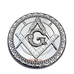 Masonic Metal Chrome Silver Auto Cut Out Car Emblem Freemasonry Symbol. Fixed Price $13.99.