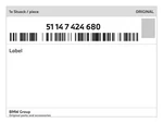 Genuine Bmw Label 51-14-7-424-680 New. Fixed Price $45.33.