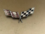 Original 1977-1979 Gm Chevrolet Corvette Front Nose Emblem Cross Flags. Fixed Price $22.50.