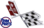 Us Made 1967 Corvette Emblem Badge Nose Front Cross Flags Dark Red + Hardware C2. Fixed Price $69.25.