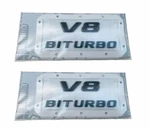 Genuine Mercedes Benz W463 "V8 Biturbo' Black Side Emblem Decal Badge Set Of 2. Fixed Price $115.74.