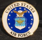 1999 Car/truck Grille Badge Emblem Us Air Force Flag Banner Medallion Military. Fixed Price $30.00.