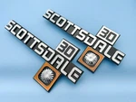 Front Fender "scottsdale 30" Emblem Set 1981-1987 Chevy Pickup Trucks. Fixed Price $86.99.