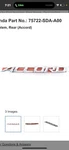 New Genuine Oem 03-05 Honda Accord Coupe Rear Emblem Badge Logo 04 75722-SDN-A00. Fixed Price $20.00.