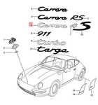 Genuine Porsche 911 Carrera Inscription Silver 993559237024PU. Fixed Price $74.38.