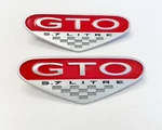 2004 Pontiac Gto Fender Emblem Badge Reproduction Red 04-06 Litre Pair!. Fixed Price $56.95.