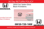New Genuine Oem 2026 Honda Civic Sedan Black Emblem Set 08F20-T20-100E. Fixed Price $75.55.