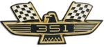 New 351 Ford Front Fender Air Cleaner Bird Emblem Black White & Gold. Fixed Price $29.95.