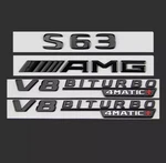 Black S63 Amg V8 Biturbo 4MATIC+ Trunk Fender Badges Emblems For Mercedes W222. Fixed Price $48.99.