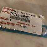 Genuine Oem Toyota 75443-0R070 "limited" Nameplate 2016-2018 RAV4. Fixed Price $30.00.