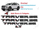 Overlay 4PCS Matte Black Doors Rear Traverse Lt Emblems Letters 2024+. Fixed Price $69.86.