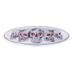 United Pacific 10881 Die-cast Metal 7 ? X 3 Chrome Oval Shape Emblem W/skull. Fixed Price $37.53.