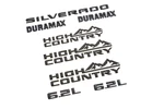 2019-2025 Chevrolet Silverado High Country Emblems In Black Gm Oem New 86539788. Fixed Price $134.97.