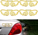 4 Pcs 3D Pvc Angel Car Decals, Self-adhesive Sticke Color: Gold. Fixed Price $10.99.