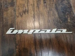 Old Used Chevrolet Impala White Script Emblem Logo Badge 10289787. Fixed Price $5.00.