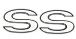 Trim Parts 4620 Ss Front Fender Emblem For 69-72 Chevelle, White Set. Fixed Price $75.00.