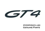 New Genuine Porsche Cayman GT4 Script Rear Badge Black 98155925180. Fixed Price $109.00.