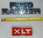1977-79 Ford F250 Ranger, Plus Xlt Badge Emblem, Both Are Chrome & Repainted. Fixed Price $42.88.