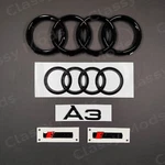 Audi A3 Front & Rear Rings Emblem Badge Set Gloss Black. Fixed Price $74.99.
