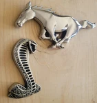 Original Mustang Cobra Passenger Side Fender Badge + Pony Emblem!. Fixed Price $32.00.