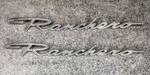 Pair 1960S Oem Ford Ranchero Fender Badges Silver W/ Black Accents. Fixed Price $89.00.
