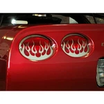 Polished Stainless Steel Flame Style Tail Light Grilles For 97-04 Chevy Corvette. Fixed Price $153.85.