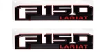 2PC Fits 2015-2018 Ford F-150 Lariat Emblems Front Fender Badges Black Red. Fixed Price $38.95.