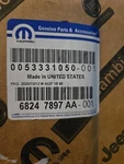 Genuine Mopar Front Door Nameplate 68247897AA. Fixed Price $100.00.