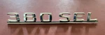 Mercedes-benz Rear Lid Model Badge 380SEL 126-817-04-15 For Mbz 79-85. Fixed Price $57.16.