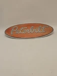 Vtg Oem Peterbilt Oval Truck Faded Red Enamel Solid Metal Hood Emblem 8". Fixed Price $74.95.