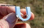 1950 Plymouth Oem Mopar Front Chrome Letter "u" Hood Emblem. Fixed Price $45.00.