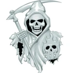 Grim Reaper Emblem Decal Sticker Universal Abs Trim 1X Pilot Automotive. Fixed Price $11.39.