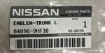 Genuine 23'-25' Nissan Altima Sr Nameplate 84896-9HF3B. Fixed Price $13.00.