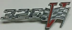 1964,65? Pontiac 326 V8 Fender Emblem,trim,tempest,lemans?good Studs,flag,chrome. Fixed Price $24.99.