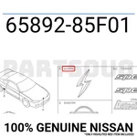 6589285F01 Genuine Nissan 65892-85F01. Fixed Price $24.88.