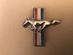 Ford Mustang Grille Emblem W/backing Plate 1971-1973 D1ZB-8B369-AA. Fixed Price $50.00.