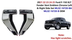 2021 22 23 24 25 Ford F150 Xlt Fender Vent Emblem Chrome Left & Right Side Set. Fixed Price $85.00.