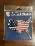 Wincraft 4" Adhesive Acrylic Metallic Auto Emblem Usa Flag United States Map. Fixed Price $8.99.