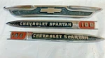 1959 Spartan 100 Apache Fender Hood Ornament Emblem Chrome Badge 3 Piece Set. Fixed Price $799.17.