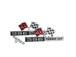 1965 Corvette Fender Turbo-jet Cross Flags 396 Emblems Dark Red 3872997 Pair. Fixed Price $99.00.
