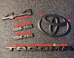 Toyota Tacoma Matte Black Emblem Badge Set Trd 4X4 SR5. Fixed Price $85.00.