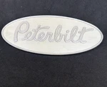 Original Oem Peterbilt Semi Tractor White Chrome 8" Oval Emblem Front Hood -read. Fixed Price $64.95.