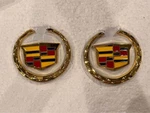 New 2X For Cadillac Gold Fender Badge Marker Door Emblem Car Decoration. Fixed Price $19.99.