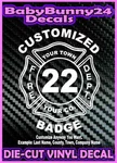 Custom Firefighter Badge Fireman Decal Vinyl Sticker Personalized Shield. Fixed Price $5.99.